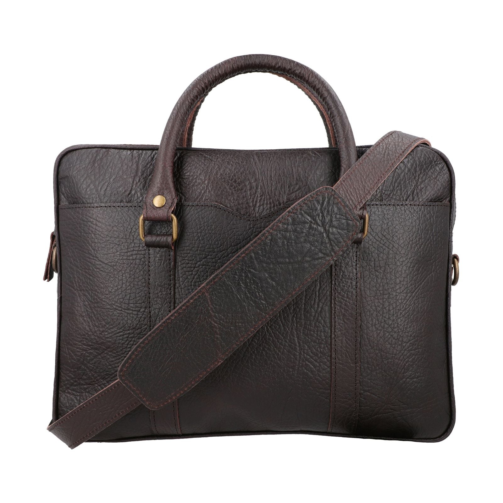 Leo - Black Leather Briefcase | Bear Necessities Pakistan