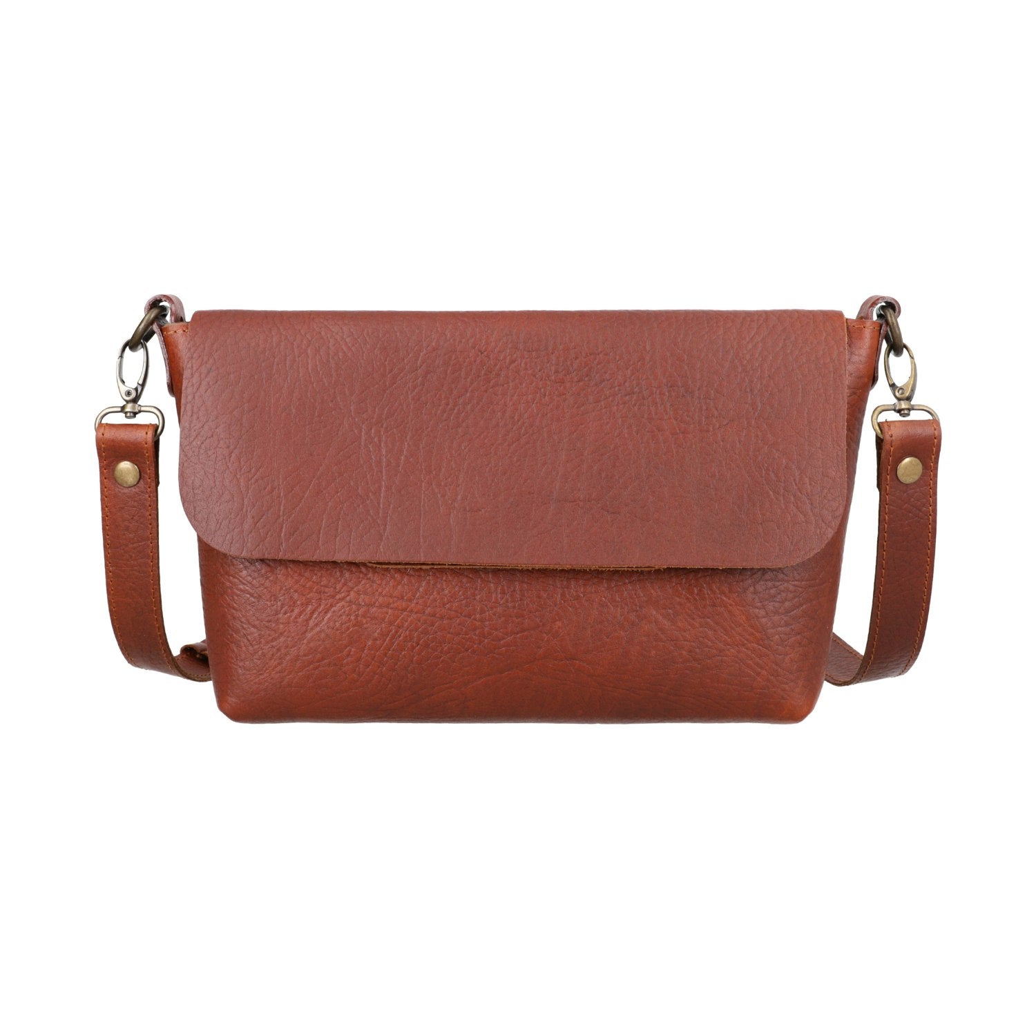 Kyoto - Reddish-Brown - Leather Crossbody Bag - Bear Necessities