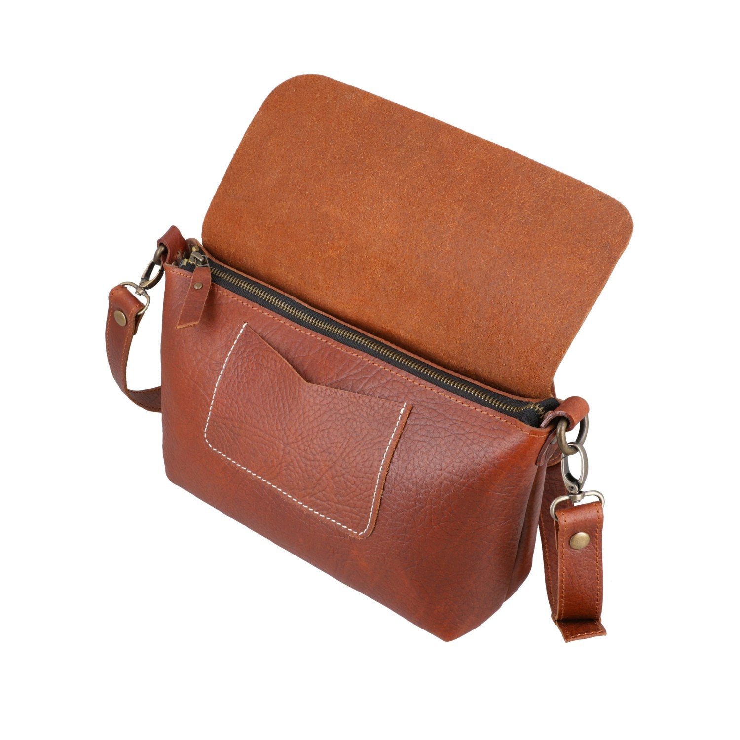 Kyoto - Reddish-Brown Leather Crossbody Bag | Bear Necessities Pakistan