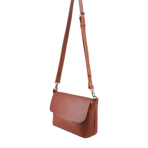 Kyoto - Reddish-Brown Leather Crossbody Bag | Bear Necessities Pakistan