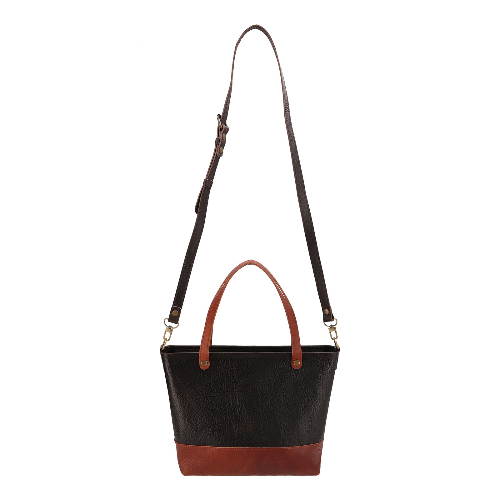 The Mini - Dark Brown Leather Tote | Bear Necessities Pakistan